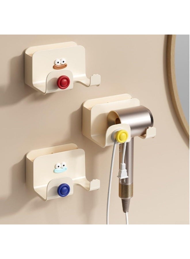 YelaJoy 3 Piece Wall mounted hair dryer stand, hair tool storage box,Self adhesive storage box with cable storage, used for cabinets and bathrooms - Image 1
